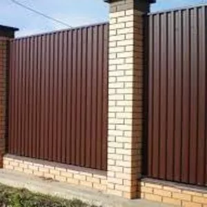 Продам профлист для забора красный, коричневый, зеленый.Высота 1, 5-2м