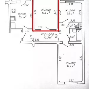 Продажа комнаты в 3-х комнатной квартире,  г. Минск,  ул. Скрипникова,  д